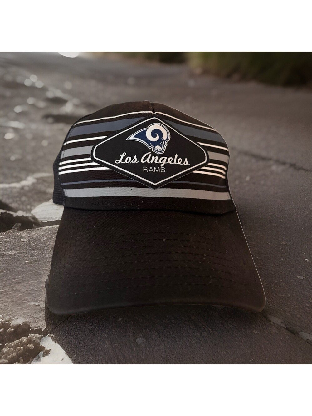 Los Angeles Rams New Era 9FORTY Trucker Hat Adjustable Black NFL Licensed